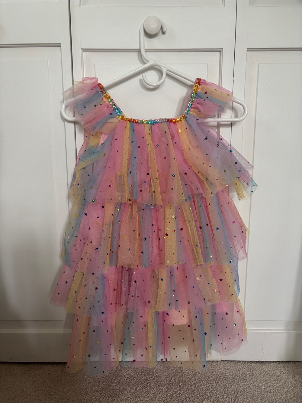 Lola + The Boys Pastel Rainbow Tulle Star Princess Costume Dress